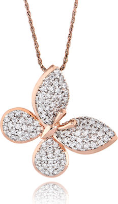 Φωτογραφία προϊόντος: Butterfly Pendant with Chain made of Sterling Silver 925 with Cubic Zirconia 018897