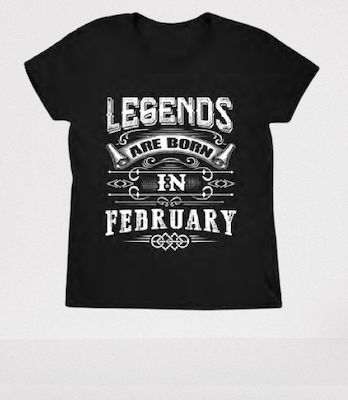 Φωτογραφία προϊόντος: T-shirt μαύρο Crop Circle Legends born in February TSM-B88