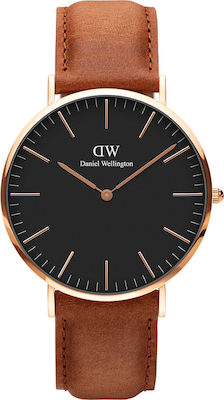 Φωτογραφία προϊόντος: Daniel Wellington Ρολόι Durham Classic Black / Rose Gold 40mm με Δερμάτινο Λουράκι σε Καφέ χρώμα