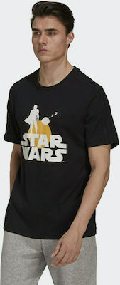 Φωτογραφία προϊόντος: Adidas X Star Wars The Mandalorian Ανδρικό T-shirt Μαύρο με Στάμπα