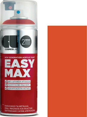 Φωτογραφία προϊόντος: Cosmos Lac Easy Max Ακρυλικό Σπρέι Βαφής Πορτοκαλί με Σατινέ Εφέ 400ml