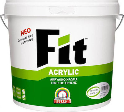 Φωτογραφία προϊόντος: Vivechrom Fit Acrylic Πλαστικό Χρώμα Λευκό 3lt