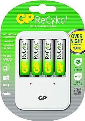 Φωτογραφία προϊόντος: GP Batteries Powerbank PB420 Φορτιστής 4 Μπαταριών Ni-MH Μεγέθους AA/AAA Σετ με 4xAA 2100mAh σε Λευκό χρώμα