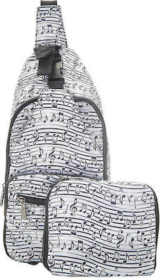 Φωτογραφία προϊόντος: Eco Chic Cross White Music Σχολική Τσάντα Ώμου / Χειρός Δημοτικού σε Λευκό χρώμα