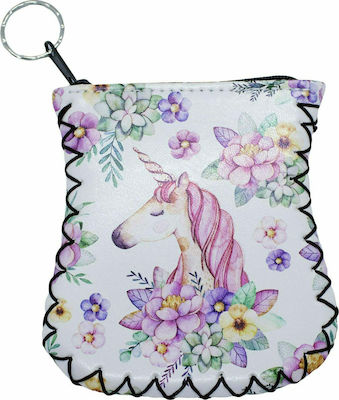 Φωτογραφία προϊόντος: ΠΟΡΤΟΦΟΛΙ ΜΠΡΕΛΟΚ "FLORAL UNICORN" 11.5Χ10.2CM - ΡΟΖ