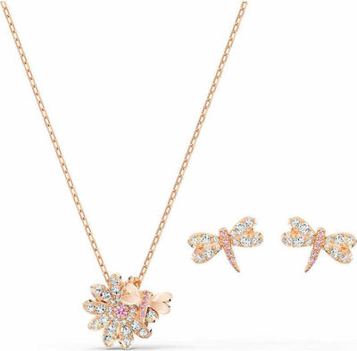 Φωτογραφία προϊόντος: Swarovski Σετ Κολιέ / Σκουλαρίκια Eternal Flower Dragonfly Set Επιχρυσωμένο