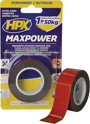 Φωτογραφία προϊόντος: HPX Ταινία Διπλής Όψης Max Power Outdoor Black OT2502 25mm x 1.5m
