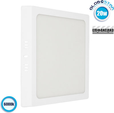 Φωτογραφία προϊόντος: GloboStar Εξωτερικό LED Panel 20W 6000K 1920lm Ψυχρό Λευκό 21.5x21.5εκ. 01887