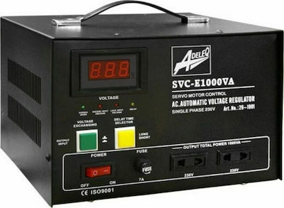 Φωτογραφία προϊόντος: Adeleq SVC-E1000VA Σταθεροποιητής Τάσης Servo με 3 Πρίζες Ρεύματος