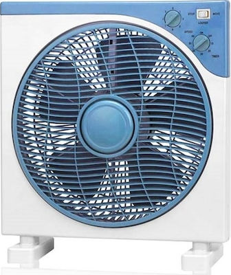 Φωτογραφία προϊόντος: Lineme 02-00105 Ανεμιστήρας Box Fan 40W Διαμέτρου 30cm White/Blue