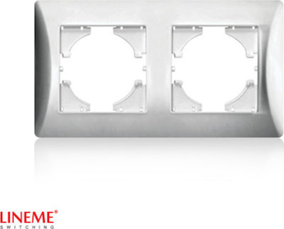 Φωτογραφία προϊόντος: Lineme Hseries Πλαίσιο 2 Θέσεων Οριζόντιο 50-00122-5 Ασημί