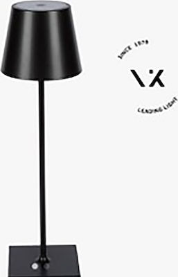 Φωτογραφία προϊόντος: VK Lighting Πορτατίφ με Μαύρο Καπέλο και Μαύρη Βάση 2.2W 3000K IP54
