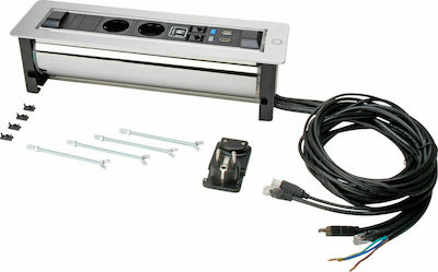Φωτογραφία προϊόντος: VersaTURN electronically rotatable power strip wit”h 2 socket outlets, 1USB charging port, 2x RJ45 “CAT 6 port, 1x HDMI 939657014 port, 1 USBstandard port, su