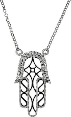 Φωτογραφία προϊόντος: "The Hamsa hand" necklace silver 925