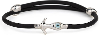 Φωτογραφία προϊόντος: Evil Eye Caoutchouc Bracelet – 925 Sterling Silver