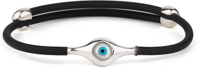 Φωτογραφία προϊόντος: Round Evil Eye Caoutchouc Bracelet – 925 Sterling Silver