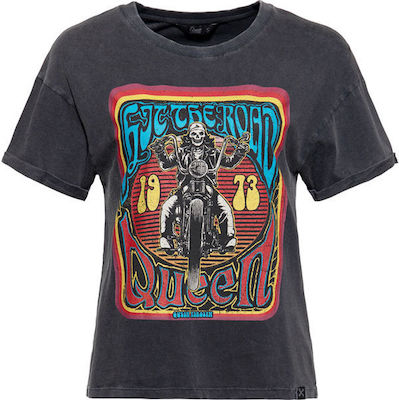 Φωτογραφία προϊόντος: Μπλούζα Queen Kerosin Hit The Road Queen t-shirt black | Μαύρη