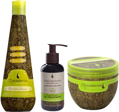 Φωτογραφία προϊόντος: Macadamia Intense Repair Complete Shampoo 300ml, Healing Oil 125ml & Mask 236ml