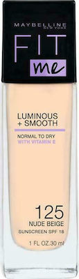 Φωτογραφία προϊόντος: Maybelline Fit Me Luminous & Smooth Liquid Foundation 125 Nude Beige 30ml