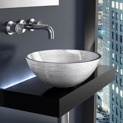 Φωτογραφία προϊόντος: Glass Design Νιπτήρας Μπάνιου Metropole Round 44 White Επικαθήμενος Γυάλινος