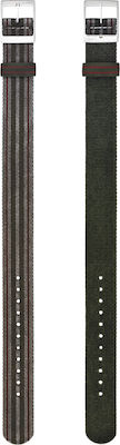 Φωτογραφία προϊόντος: TIMEX Dirty Washed Reversible Grosgrain Strap (20mm) - Natural/Red/Green