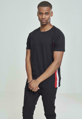 Φωτογραφία προϊόντος: Urban Classics TB2185 Ανδρικό T-shirt Black / Fire Red / White με Ρίγες