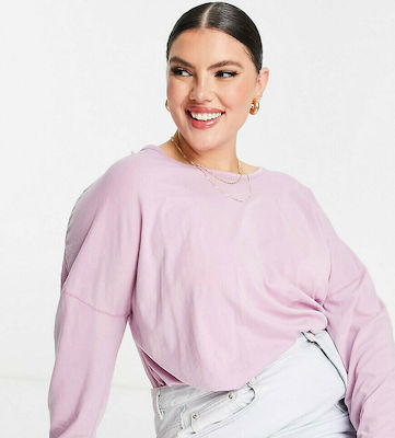 Φωτογραφία προϊόντος: Cotton:On Curve oversized side split long sleeve t-shirt in purple