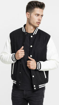 Φωτογραφία προϊόντος: Urban Classics Oldschool Ανδρικό Μπουφάν Bomber για Χειμώνα Black / White