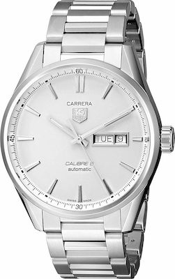 Φωτογραφία προϊόντος: TAG Heuer Ρολόι Carrera Calibre 5 DD Αυτόματο με Μεταλλικό Μπρασελέ σε Ασημί χρώμα