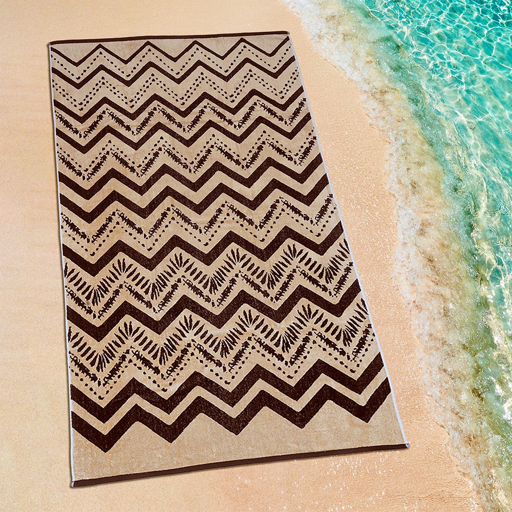 Φωτογραφία προϊόντος: LINO Πετσέτα Θαλάσσης Zigzag Brown 86x160