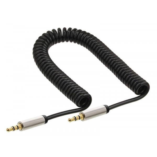 Φωτογραφία προϊόντος: Καλώδιο Powertech Spiral Jack 3,5mm M/M Black 1.8m (CAB-J058)
