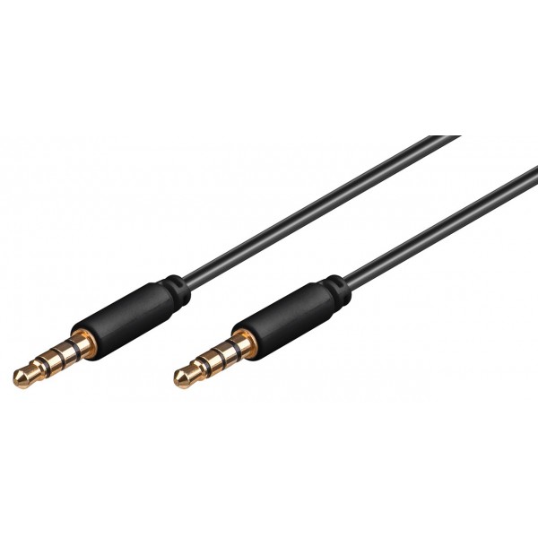 Φωτογραφία προϊόντος: GOOBAY καλώδιο ήχου 3.5mm 63832, 4 pin stereo, copper, 3m, μαύρο