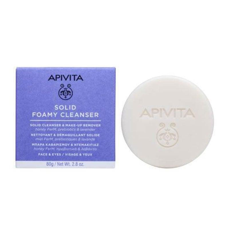 Φωτογραφία προϊόντος: Apivita Solid Foamy Cleanser Face + Eyes Μπάρα Καθαρισμού + Ντεμακιγιάζ 80 gr