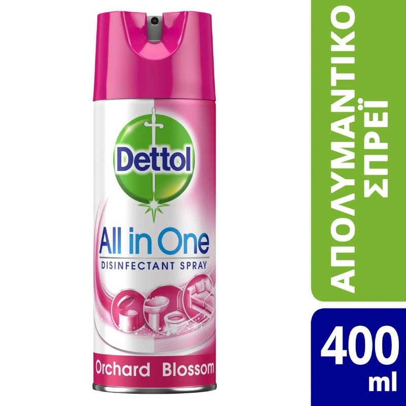 Φωτογραφία προϊόντος: Dettol All In One Καθαριστικό Spray Γενικής Χρήσης με Απολυμαντική Δράση Orchard Blossom 400ml