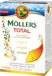 Φωτογραφία προϊόντος: MOLLER'S Total Ωμέγα-3 & Βιταμίνες & Μέταλλα 28 κάψουλες + 28 ταμπλέτες