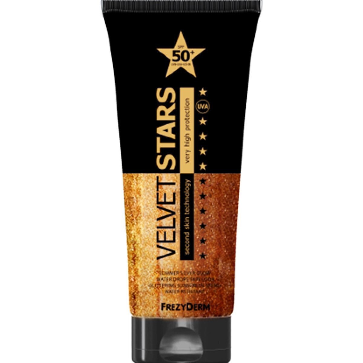 Φωτογραφία προϊόντος: Frezyderm Velvet Stars Αδιάβροχη Αντηλιακή Κρέμα Σώματος SPF50+ 175ml