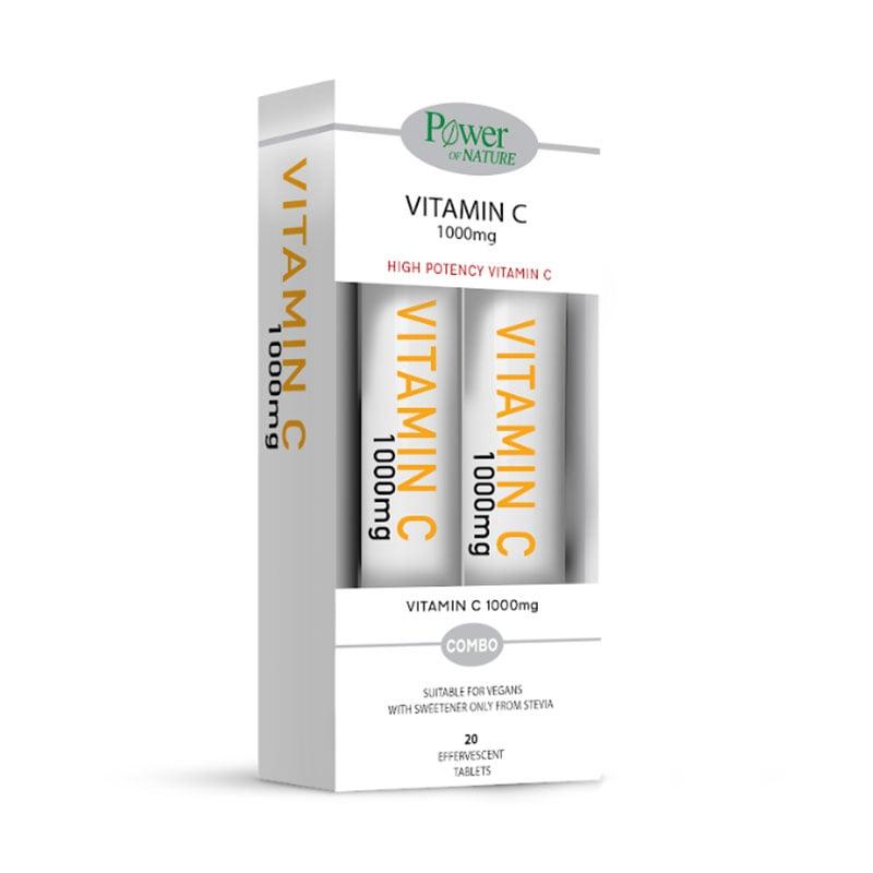 Φωτογραφία προϊόντος: Power of Nature Vitamin C 1000 mg High Potency 2 x 20 αναβράζοντα δισκία