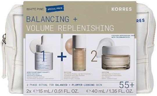 Φωτογραφία προϊόντος: KORRES White Pine Balancing + Volume Replenishing Αναπλήρωση Όγκου Κρέμα Ημέρας 40ml + Ορός 15ml + Probiotic Super Serum 15ml