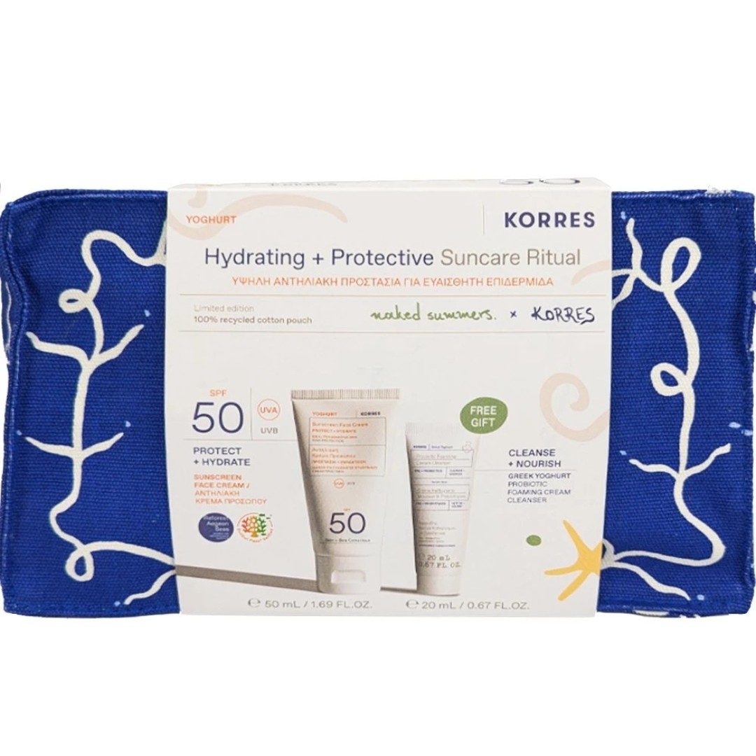 Φωτογραφία προϊόντος: Korres Yoghurt Hydrating + Protective Suncare Ritual Sunscreen Face Cream SPF50 50ml + Δώρο Cream Cleanser 20ml