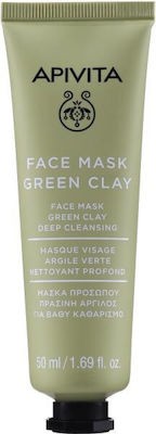 Φωτογραφία προϊόντος: APIVITA Face Mask Green Clay Μάσκα Για Βαθύ Καθαρισμό Με Πράσινη Άργιλο 50ml