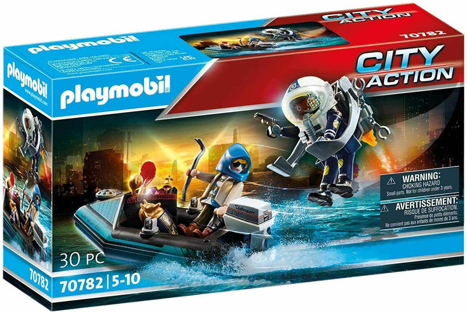 Φωτογραφία προϊόντος: Playmobil City Action Σύλληψη Ληστή Έργων Τέχνης από Αστυνομικό Jetpack (70782)