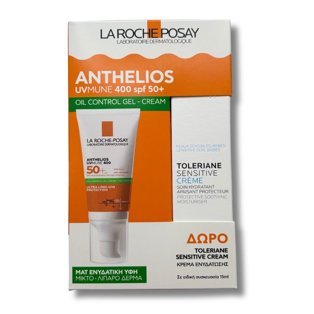Φωτογραφία προϊόντος: La Roche-Posay Anthelios UVMune 400 Oil Control Gel Cream SPF50+ 50ml & Δώρο Toleriane Sensitive Cream 15ml