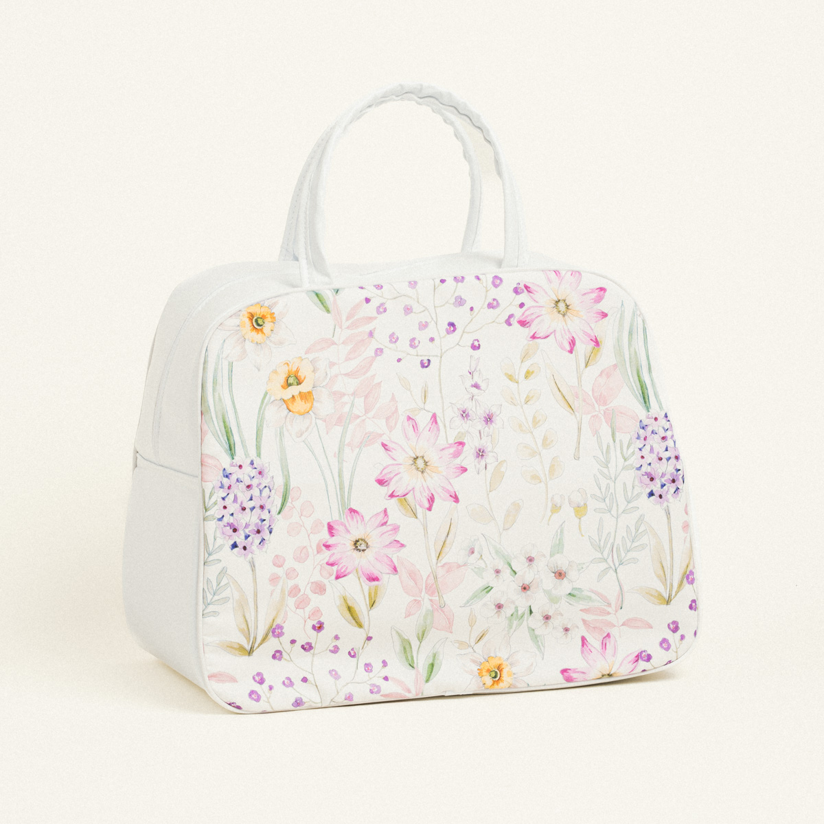 Φωτογραφία προϊόντος: Beauty Home Τσάντα Χειρός 35x40x23cm Ποπλίνα Άνθη σε Λιλά Αποχρώσεις