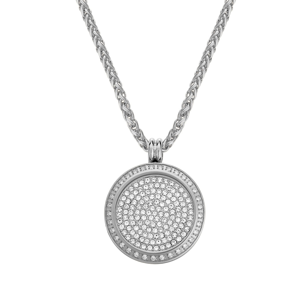 Φωτογραφία προϊόντος: Κολιέ 'WHITE CRYSTALS PAVE' 25 mm insert charm σε ατσάλι 316L της LOCKITS (AK25S-982501726G1)