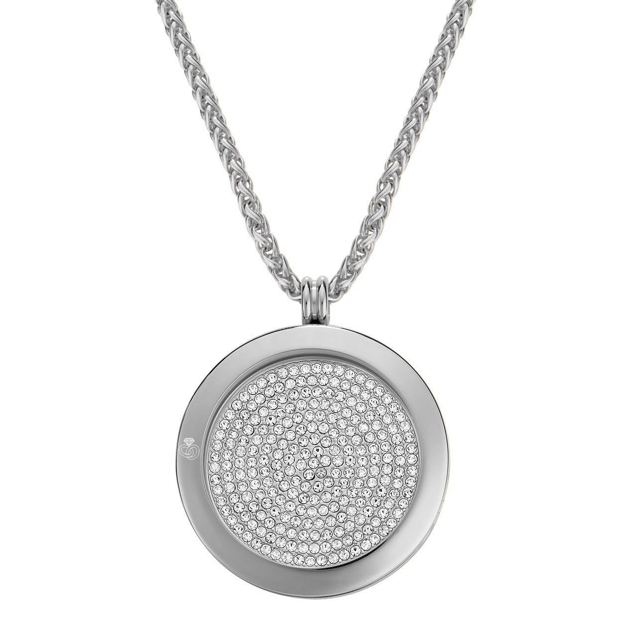 Φωτογραφία προϊόντος: Κολιέ 'WHITE CRYSTALS' 33 mm insert charm σε ατσάλι 316L LOCKITS AK33P-982501729G1