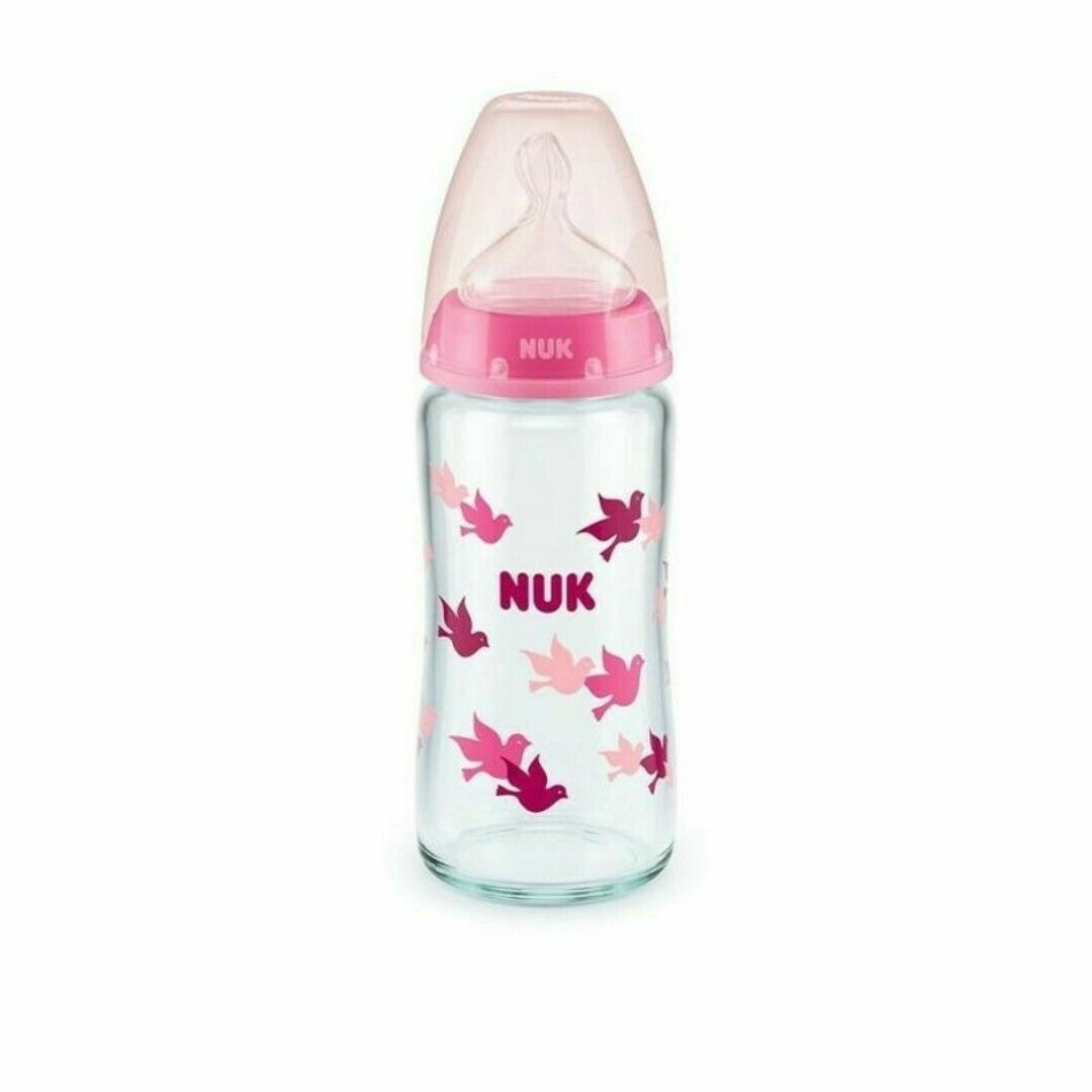 Φωτογραφία προϊόντος: Nuk First Choice+ Γυάλινο Μπιμπερό με Θηλή Σιλικόνης (Μ) από 0-6m (10.745.124) 240ml