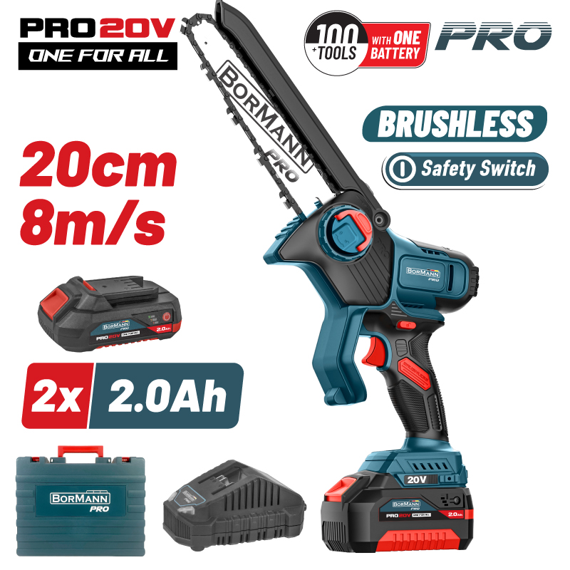 Φωτογραφία προϊόντος: BORMANN Pro BBP5441X22C Κλαδευτικό Αλυσοπρίονο Mπαταρίας 20V Brushless,2x2Ah,Λάμα 20cm,1.3kg