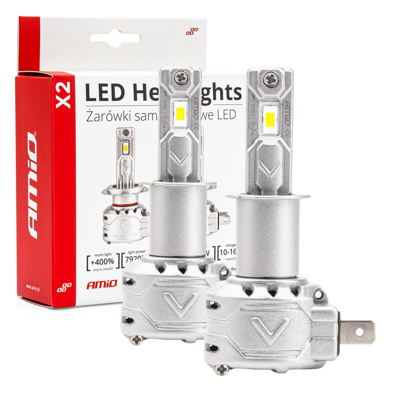 Φωτογραφία προϊόντος: Σετ Λάμπες LED H3 10-16V 72W 6.500K 7920lm Mε Ανεμιστηράκι 2 Τεμάχια AMIO 02971/AM