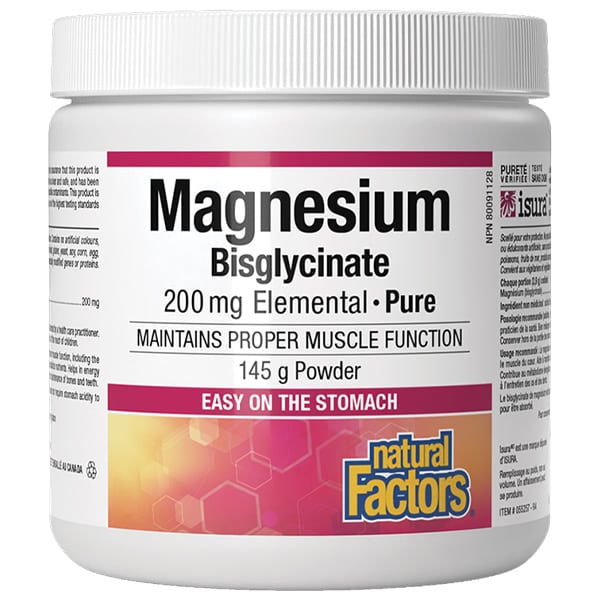 Φωτογραφία προϊόντος: NATURAL FACTORS Magnesium Bisglycinate 200mg, 120gr