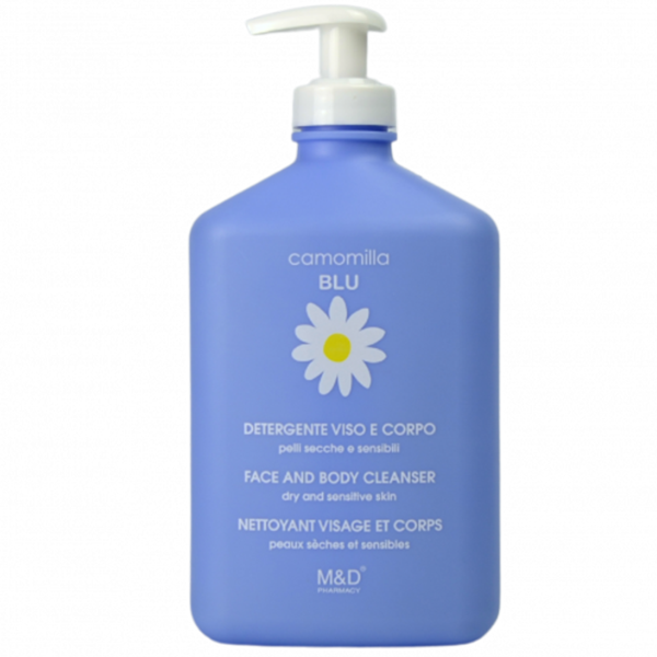 Φωτογραφία προϊόντος: CAMOMILLA BLU Face &amp; Body Cleanser Υγρό Καθαρισμού Προσώπου &amp; Σώματος για Ξηρή &amp; Ευαίσθητη Επιδερμίδα, 500ml